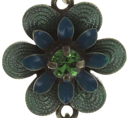 image pour Boucles d'oreilles pendantes Mille Fleurs Bleu / Vert  