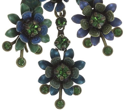 Bild für Halskette mit Anh&auml;nger Mille Fleurs Blau / Grün  