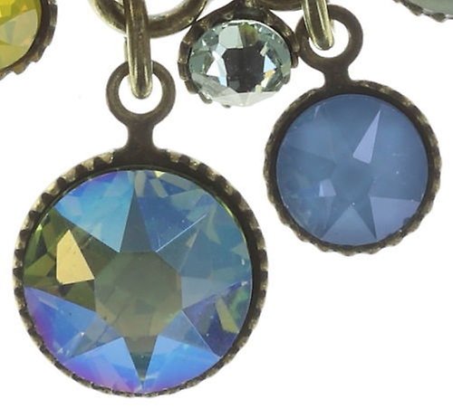 image for Earring stud dangling Waterfalls Blue / Green / Yellow  