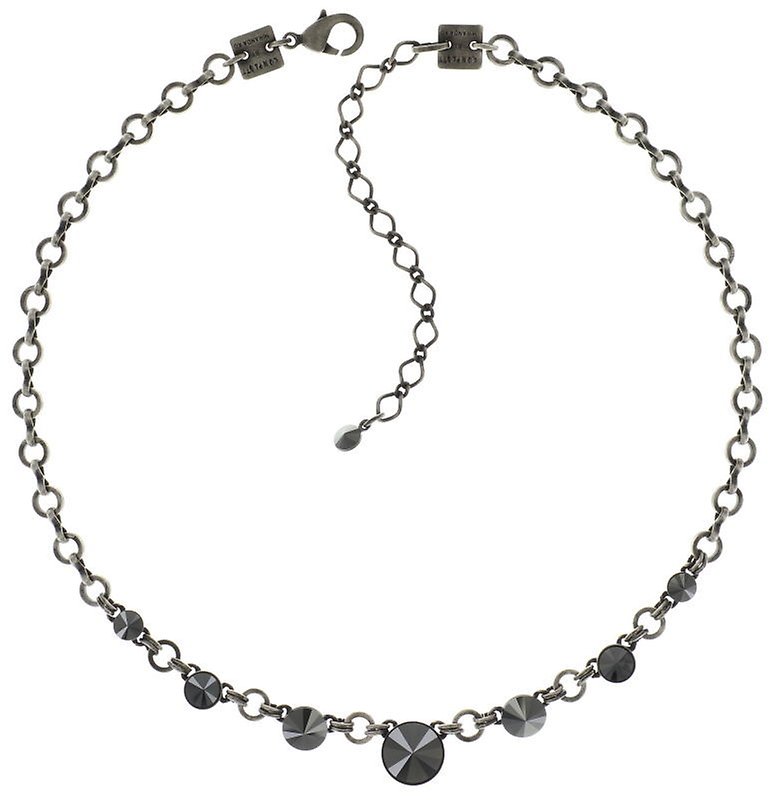 image for Necklace Rivoli Black jet hematite 