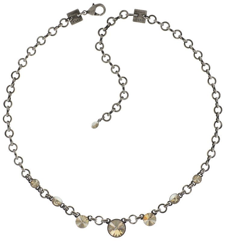 image for Necklace Rivoli Beige crystal golden shadow 