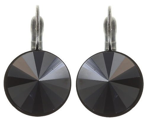 image for Earring Eurowire Rivoli Black jet hematite 