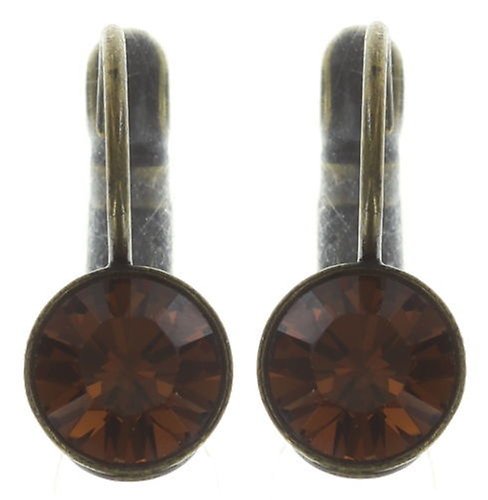 image pour Boucles d'oreilles Eurowire Black Jack Marron smoked topaz SS 29