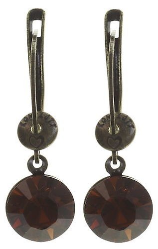image for Earring Dangling Black Jack Brown smoked topaz SS 39