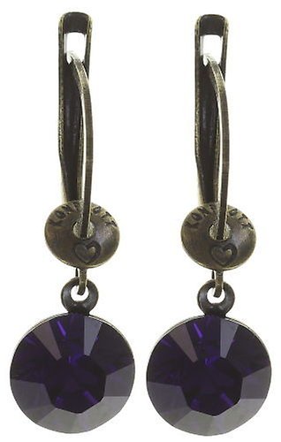image for Earring Dangling Black Jack Lila purple velvet SS 39
