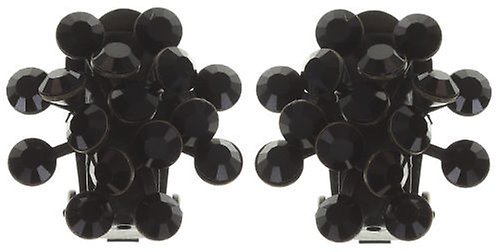 image for Earring Clip Magic Fireball Black jet Classic Size (21mm Ø)