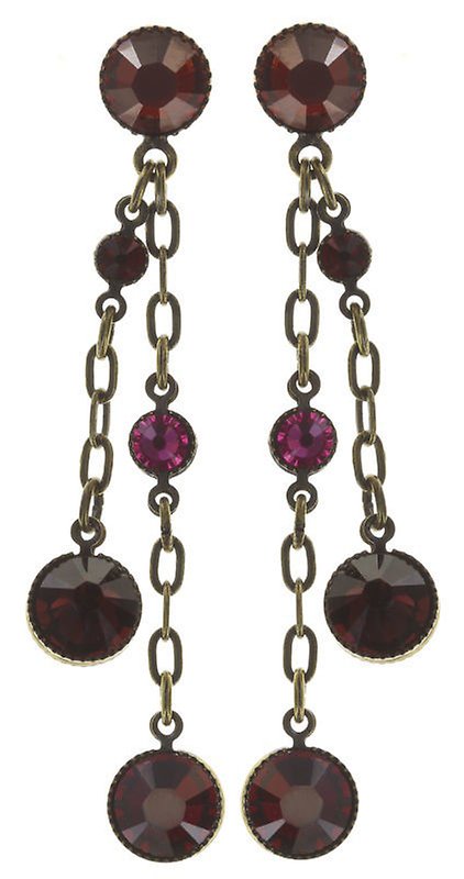 image pour Clou d'oreille pendant Waterfalls dark rose  