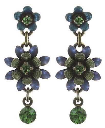 Bild für Ohrstecker baumelnd Mille Fleurs Blau / Grün  