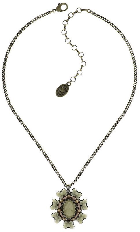 image for Necklace Pendant Macaron Beige / White  size L