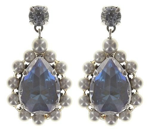 image for Earring Stud Dangling Pirates in Paris White / Grey  