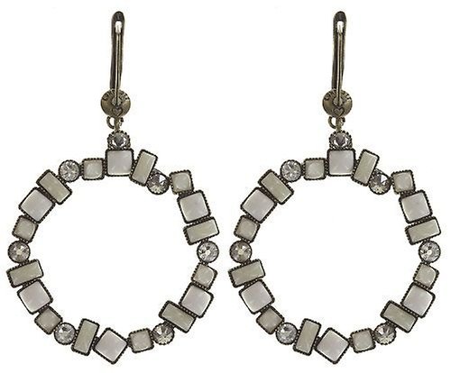 image pour Boucles d'oreilles pendantes Jumping Baguette Blanc  