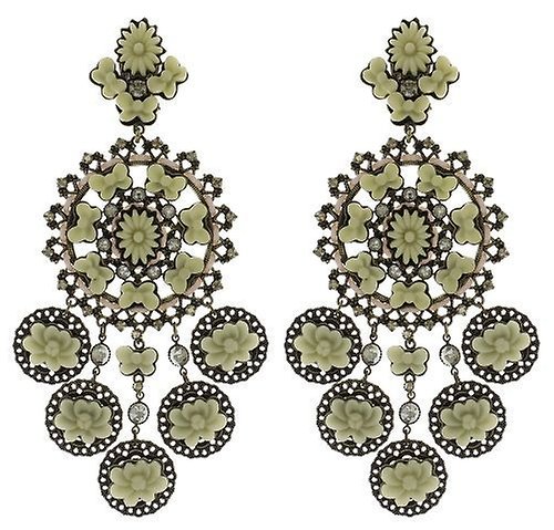 image pour Boucle d'oreille Clip pendante Macaron Beige / Blanc  size XL,XS