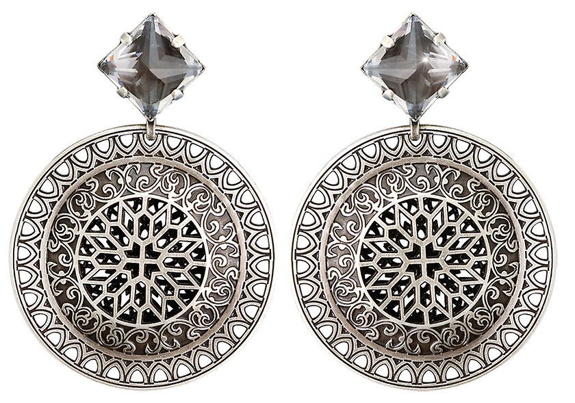 image pour Boucle d'oreille Clip pendante Ice Rosone Blanc  size 2XL