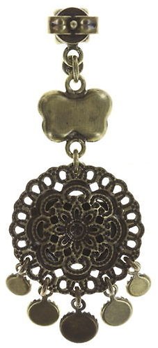 image pour Clou d'oreille pendant Macaron Beige / Blanc  size XS