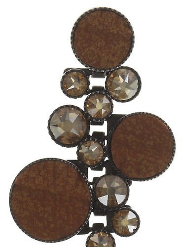 image for Earring stud dangling Planet River Brown  