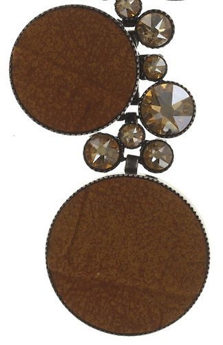 image for Earring stud dangling Planet River Brown  