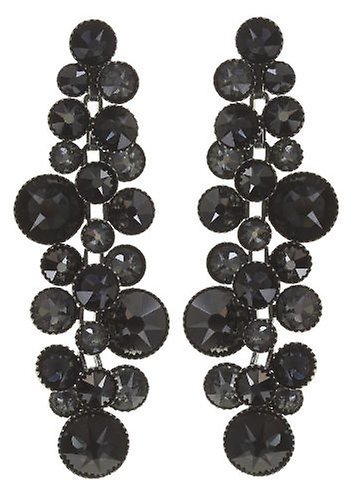 image for Earring Stud Dangling Water Cascade Black  