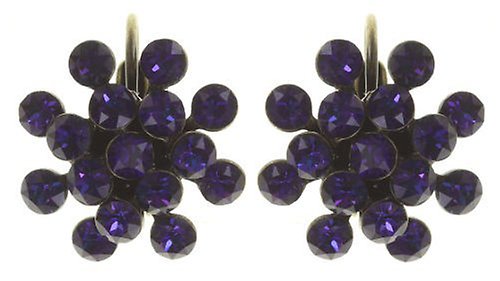 image for Earring Eurowire Magic Fireball Blue / Lila crystal heliotrope mini