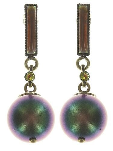 image for Earring Stud Dangling Daily Desire Brown / Green  