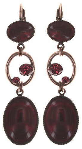 image for Earring Eurowire Dangling Oval in Concert Red  