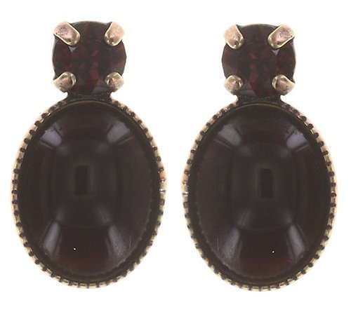 image for Earring Stud Oval in Concert Brown  