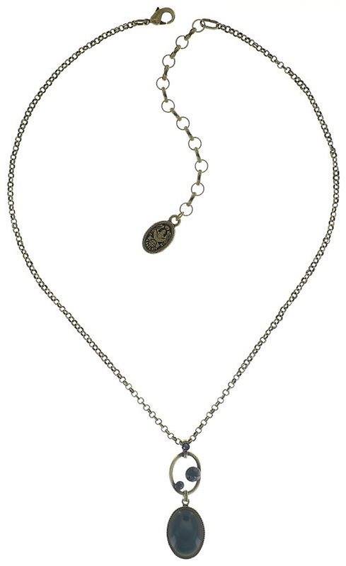 image for Necklace Pendant Oval in Concert Blue / Green  