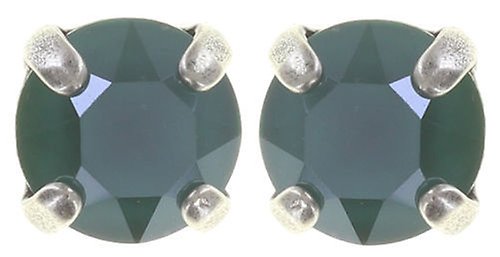 image for Earring Stud Black Jack Green crystal royal green SS 29