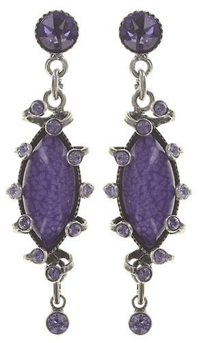 image for Earring Stud Dangling Lotus Flower Lila  