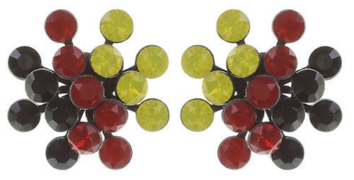 image for Earring Stud Magic Fireball Black / Red / Yellow  Classic Size (21mm Ø)