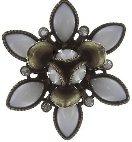 image for Earring Stud Dangling Lotus Flower White  size S