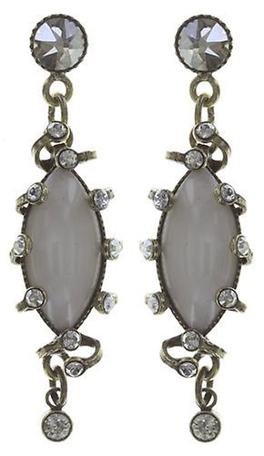 image for Earring stud dangling Lotus Flower White  