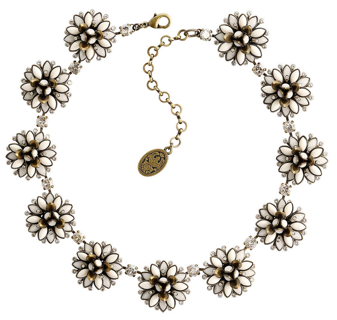 Bild für Choker Collier lang Lotus Flower Weiß  Größe M