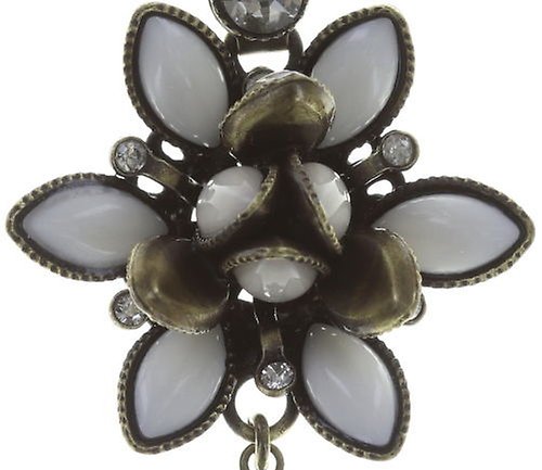 Bild für Ohrringe baumelnd Lotus Flower Weiß  Größe S