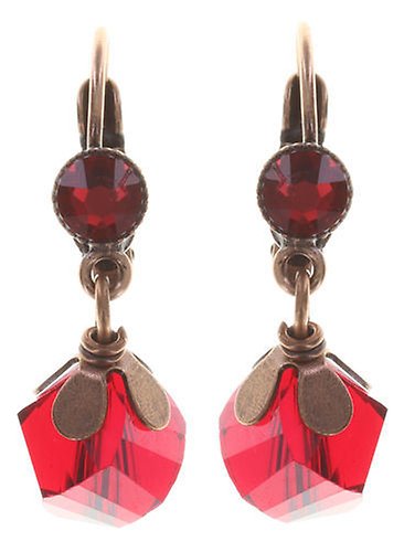 image pour Boucles d'oreilles Eurowire pendantes Harakiri Bloom Rouge  