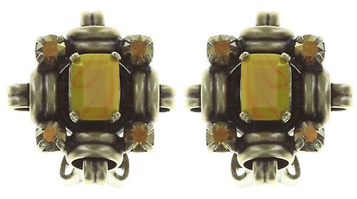image pour Boucles d'oreilles Clip Aztec Jaune  
