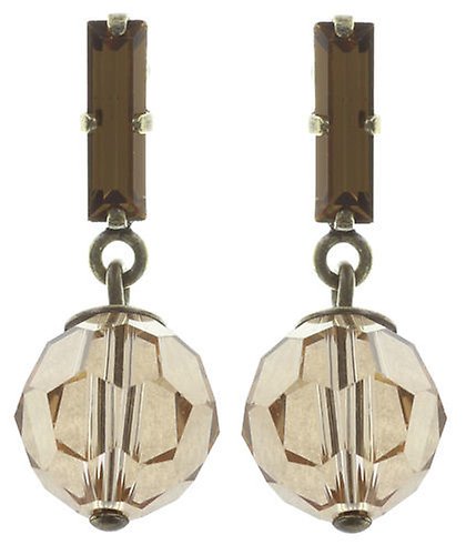 image for Earring Stud Dangling Spider Daisy - Daisy Spider Brown crystal golden shadow 