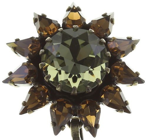 image for Earring Clip Dangling Spider Daisy - Daisy Spider Brown / Green  