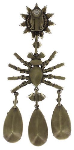 image for Earring Clip Dangling Spider Daisy - Daisy Spider Brown / Green  