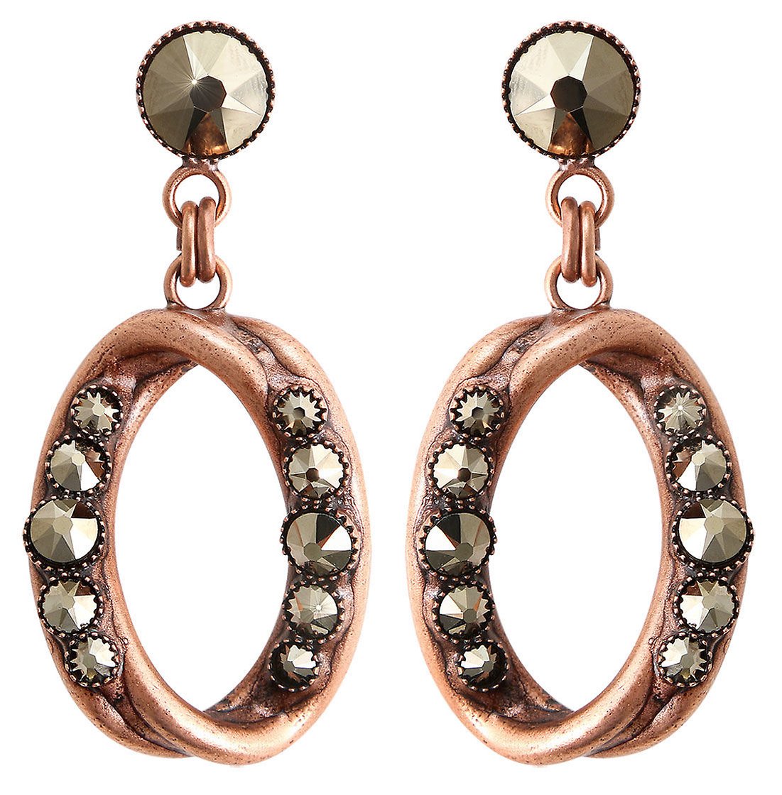 image for Earring Stud Dangling Heavy Metals Dark Brown  