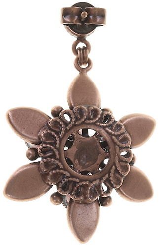 image for Earring Stud Dangling Lotus Flower Red  size S