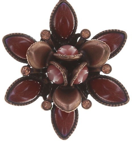 image for Earring Stud Dangling Lotus Flower Red  size S