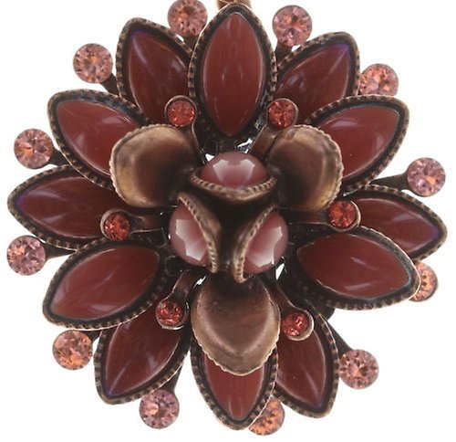 image for Earring Stud Dangling Lotus Flower Red  size M