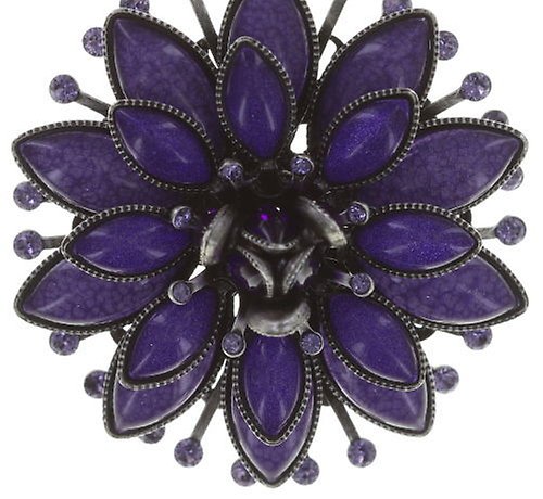 image for Earring Clip Dangling Lotus Flower Lila  size XL,M