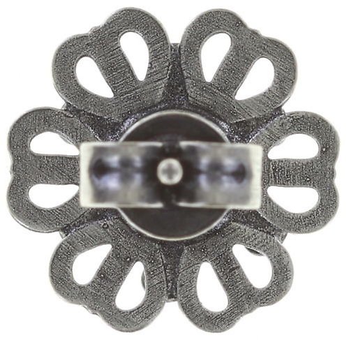 image for Earring Stud Flower Shadow Grey  size XS