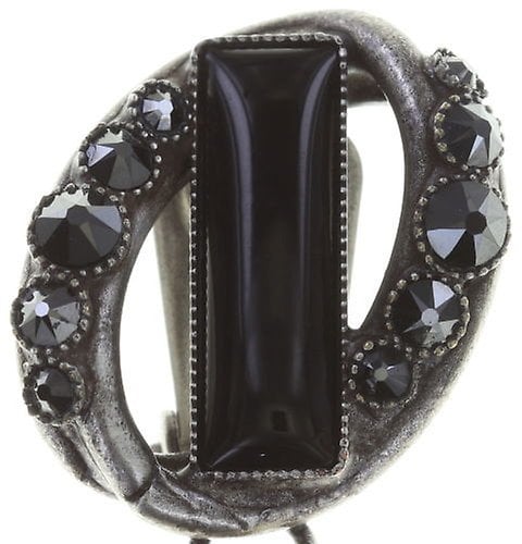 image pour Boucle d'oreille Clip pendante Heavy Metals Noir  