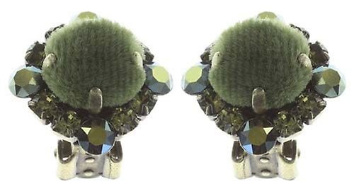 image for Earring Clip Velvet Glitz Green  