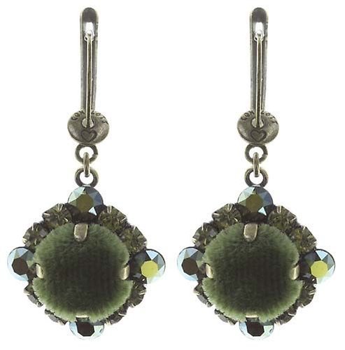 image for Earring Dangling Velvet Glitz Green  