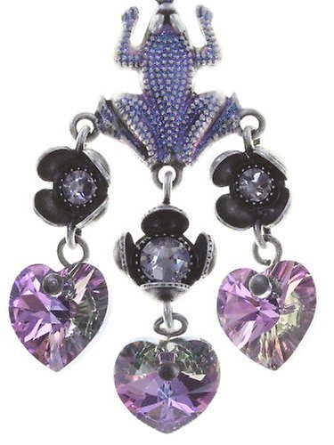 image pour Clou d'oreille pendant Little Frog Prince Bleu / Rose  