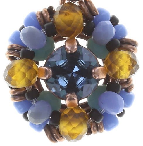 image for Earring Stud Dangling Beat of the Beads Blue / Brown  