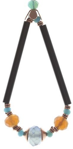 image pour Clou d'oreille pendant Beat of the Beads Bleu / Marron  